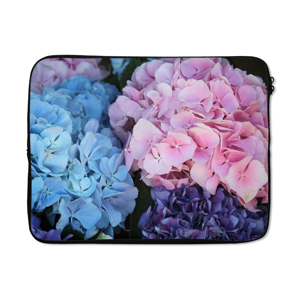 MuchoWow Laptop Hülle 17 Zoll Laptoptasche Blumen - Strauch - Hortensie - Botanisch - Zipper - Schutzabdeckung