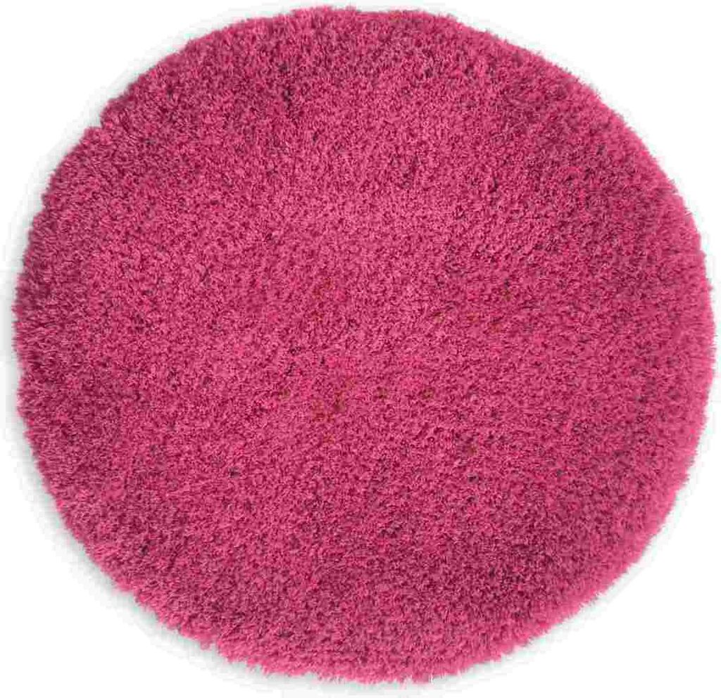 WohnDirect Hochflor Badematten Rund MALMÖ Pink Ø 56 cm