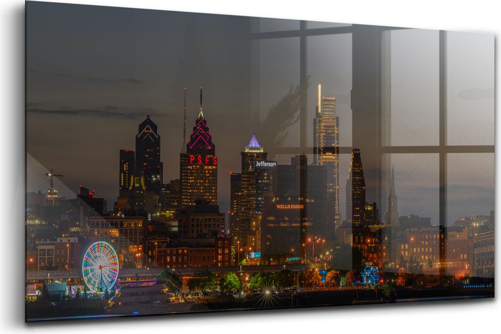 Bilder auf glas - Einteilig - Wanddekoration - Glas Bilder - 120x60 - Philadelphia-Riesenrad