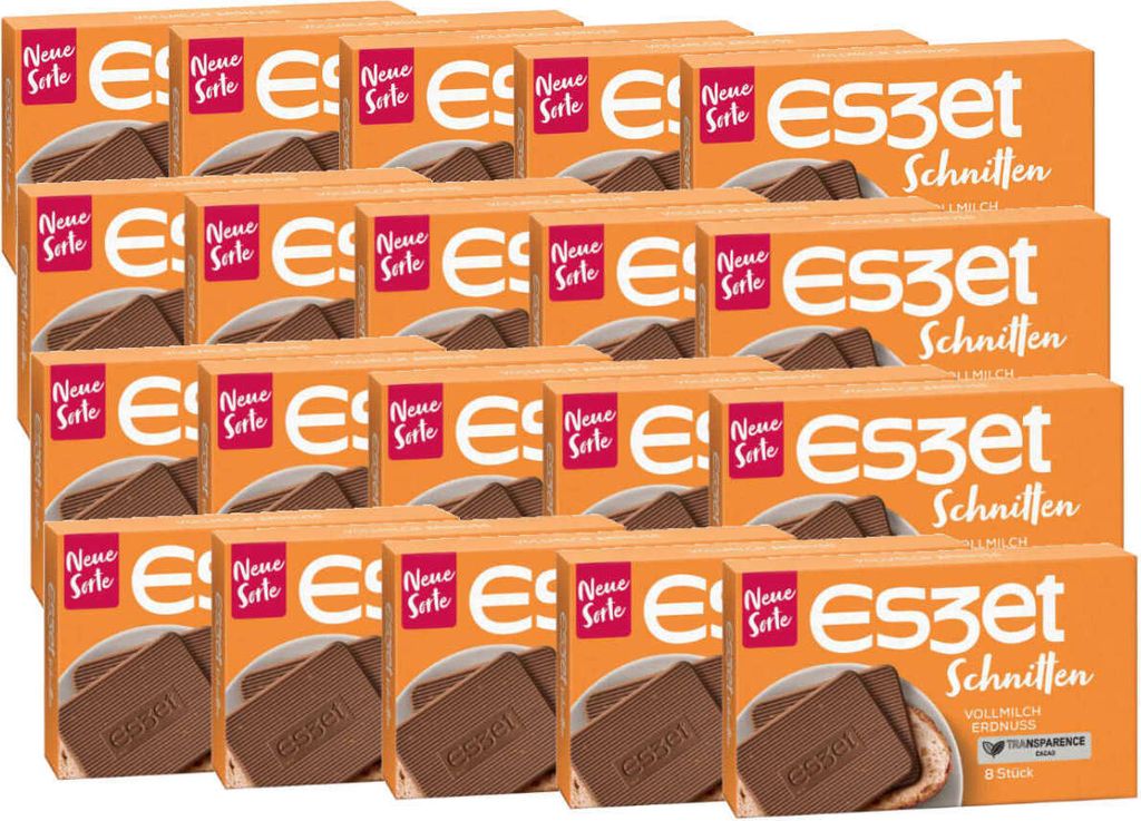 Eszet Schnitten Vollmilch Erdnuss mit gehackten Erdnüsse 75g 20er Pack