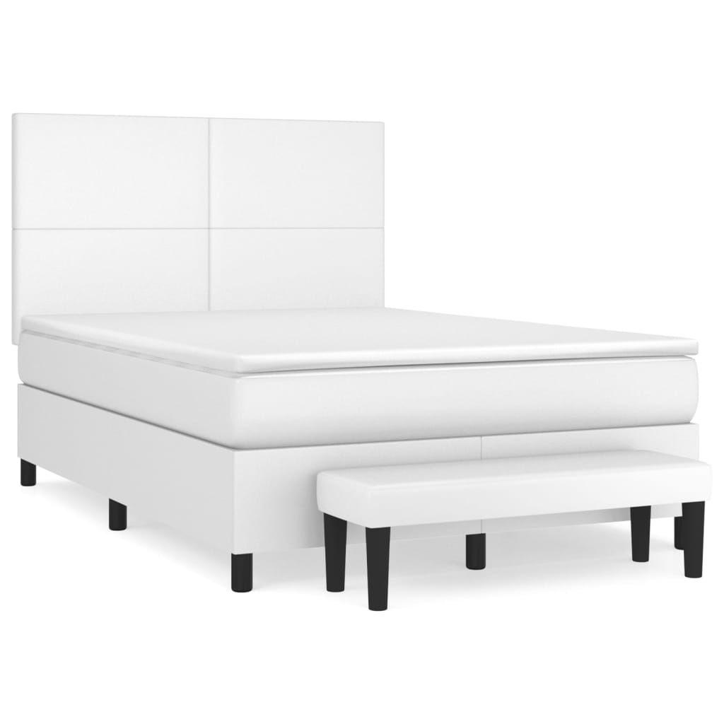 "SALE 2026"Boxspringbett Modernes/Doppelbett - Polsterbett Erwachsene/r /Kind - mit Matratze Weiß 140x190cm Kunstleder - Klassische Betten DEMöbe...