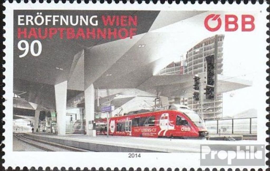 Briefmarken Österreich 2014 Mi 3164 (kompl.Ausg.) postfrisch Hauptbahnhof