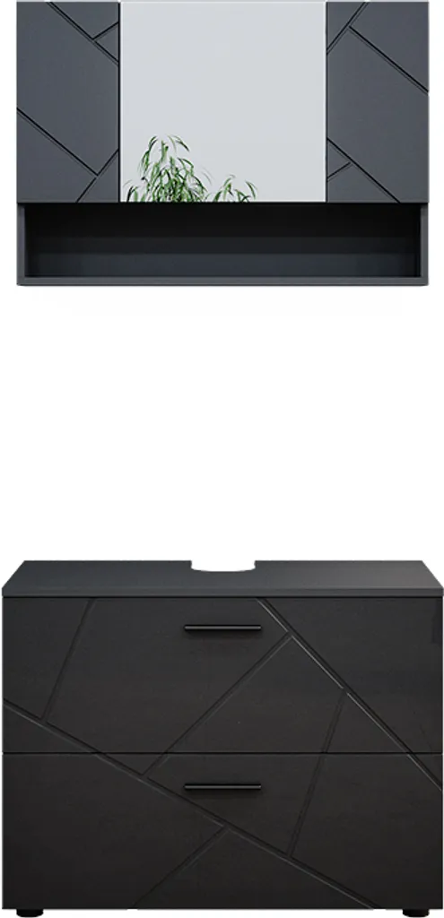 Meuble Salle de Bain Anthracite Vicco Irma 80 cm : Gain de Place Chic