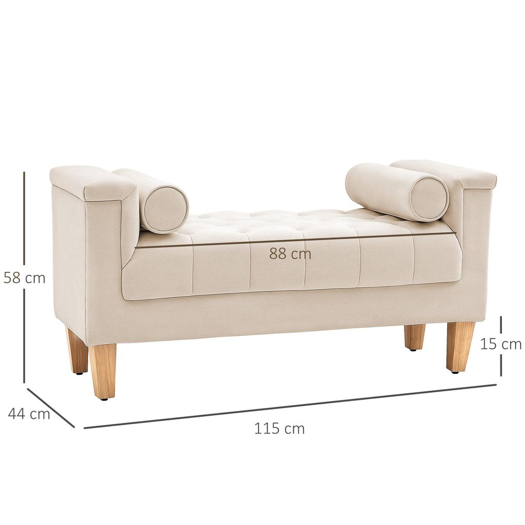 HOMCOM Banc Banquette capitonnée Style Classique 110 cm Bout de lit