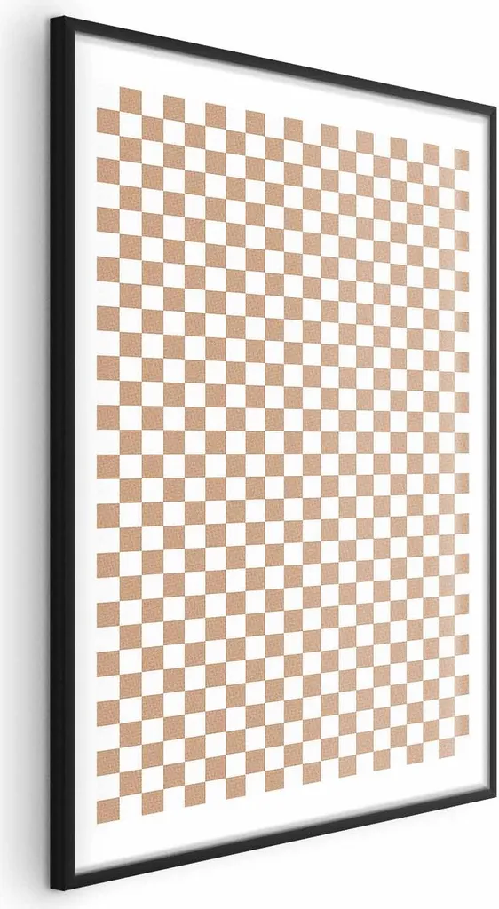 Poster 40x60 cm Geometria Marrone: Decorazione Parete Cornice Nera