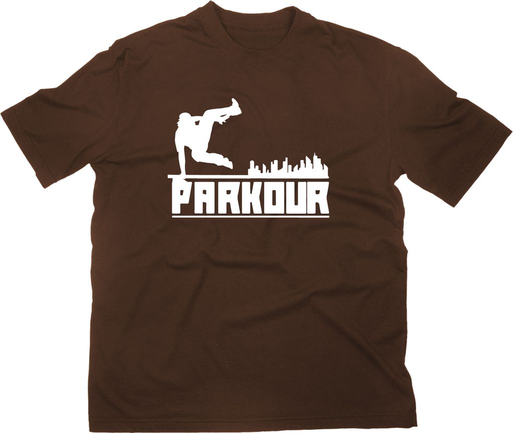 Styletex23 T-Shirt Parkour Akrobatik Logo, Traceur, braun, M