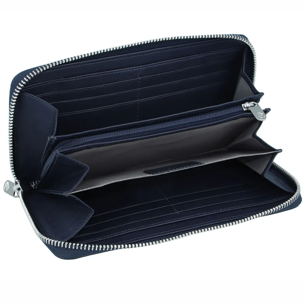 Porte-monnaie anti-perte en cuir véritable avec compartiments larges - 10
