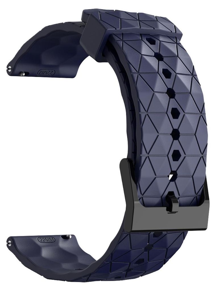 Für Samsung Galaxy Watch 7 44 / 40mm / FE Silikon Fußball Design Ersatz Arm Band Dunkelblau