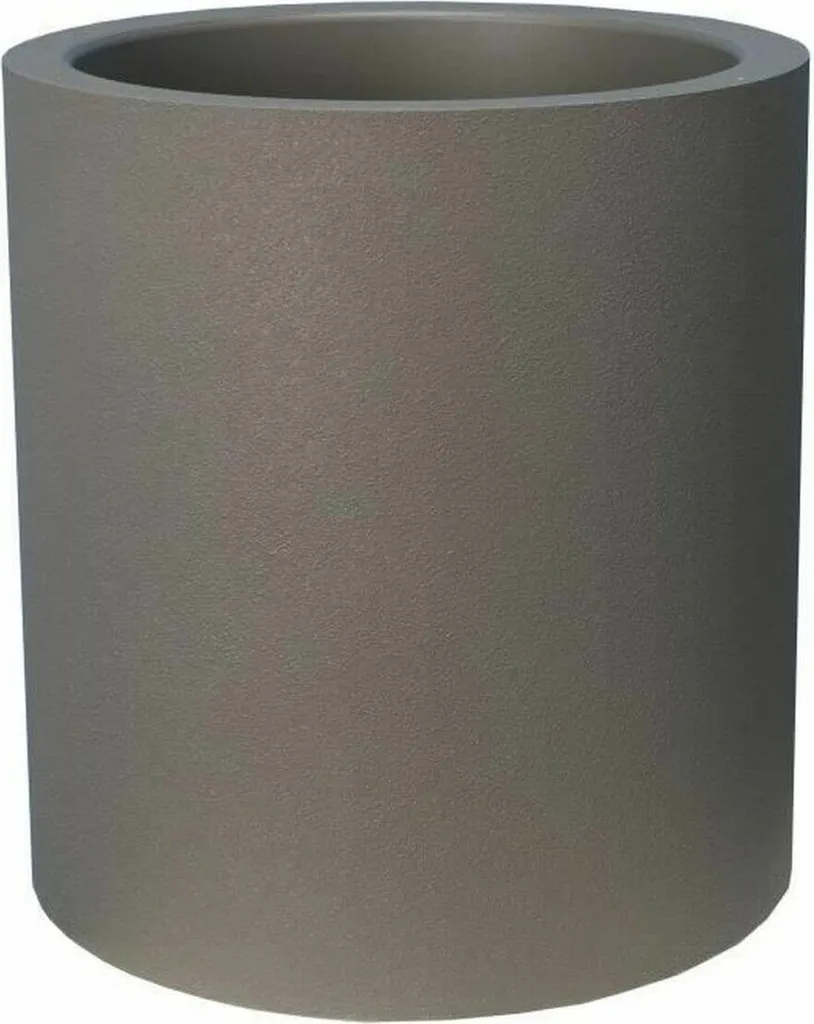 Grand Pot de Fleurs Rond Riviera 40cm Gris en Plastique Résistant