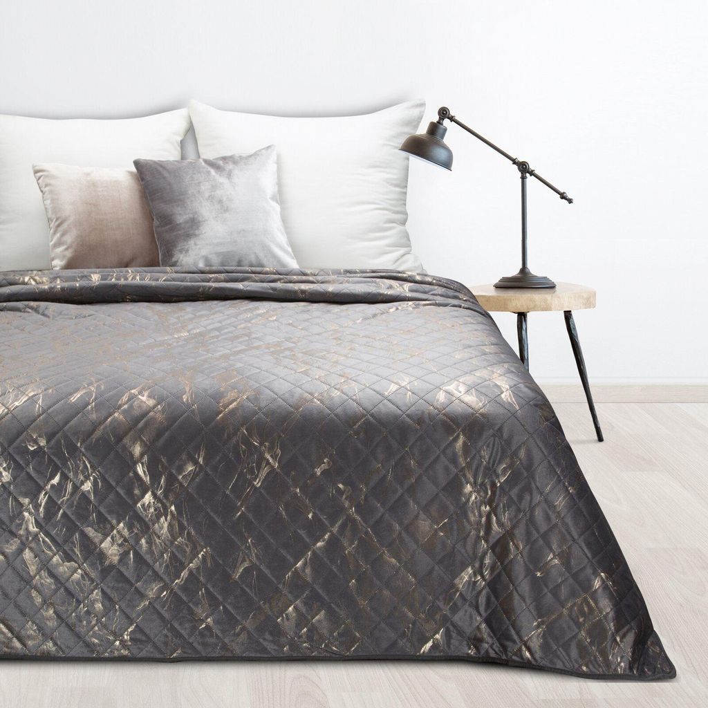 Steppdecke LUIZ 6 200x220 cm stahl gold Produktbild 