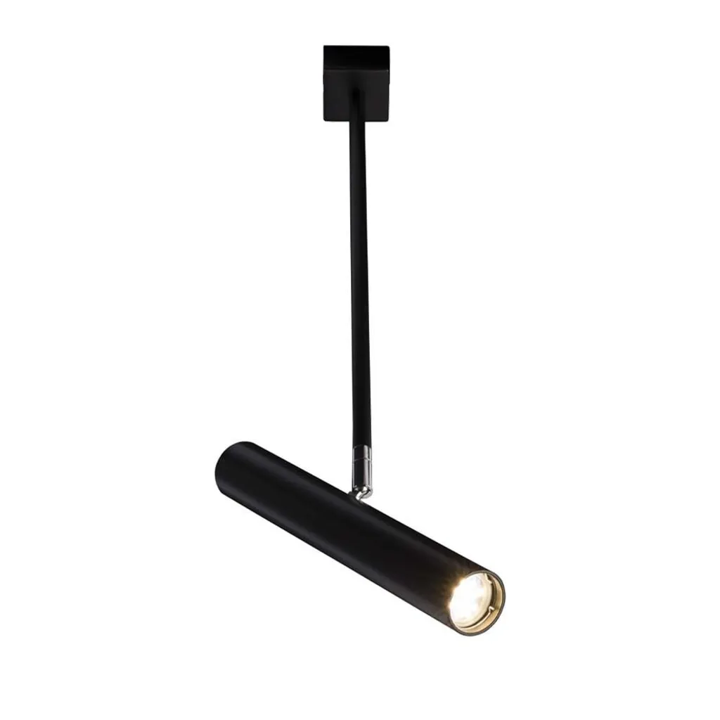 Spot noir carré orientable YABU 2241 Shilo sur tige, douille 1xGU10