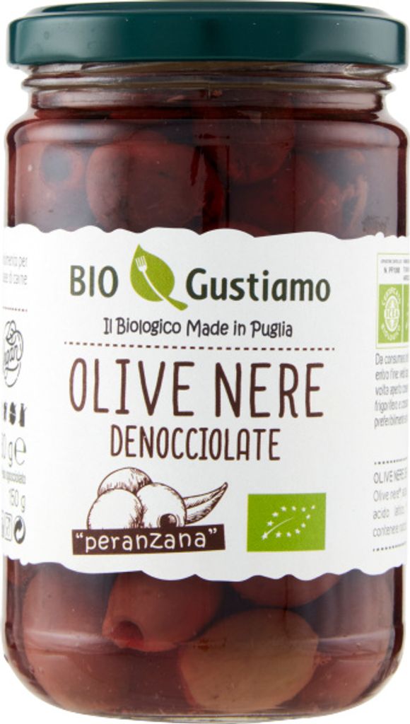 Getrocknete schwarze Oliven Olive Nere Denocciolate Peranzana 280g - Gustiamo