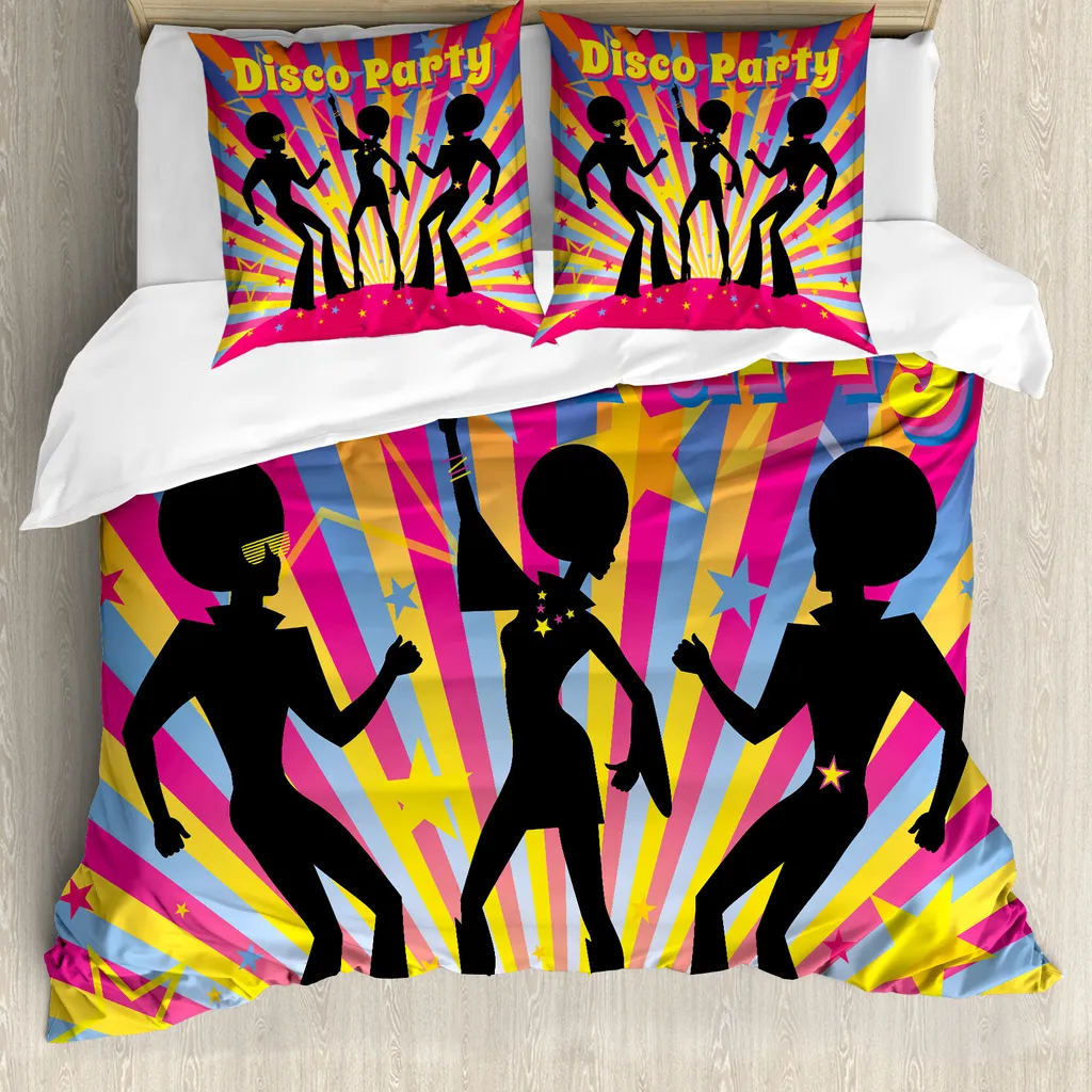 ABAKUHAUS Copripiumino Funky Anni 70: Set Singolo 155x220 Antiacaro