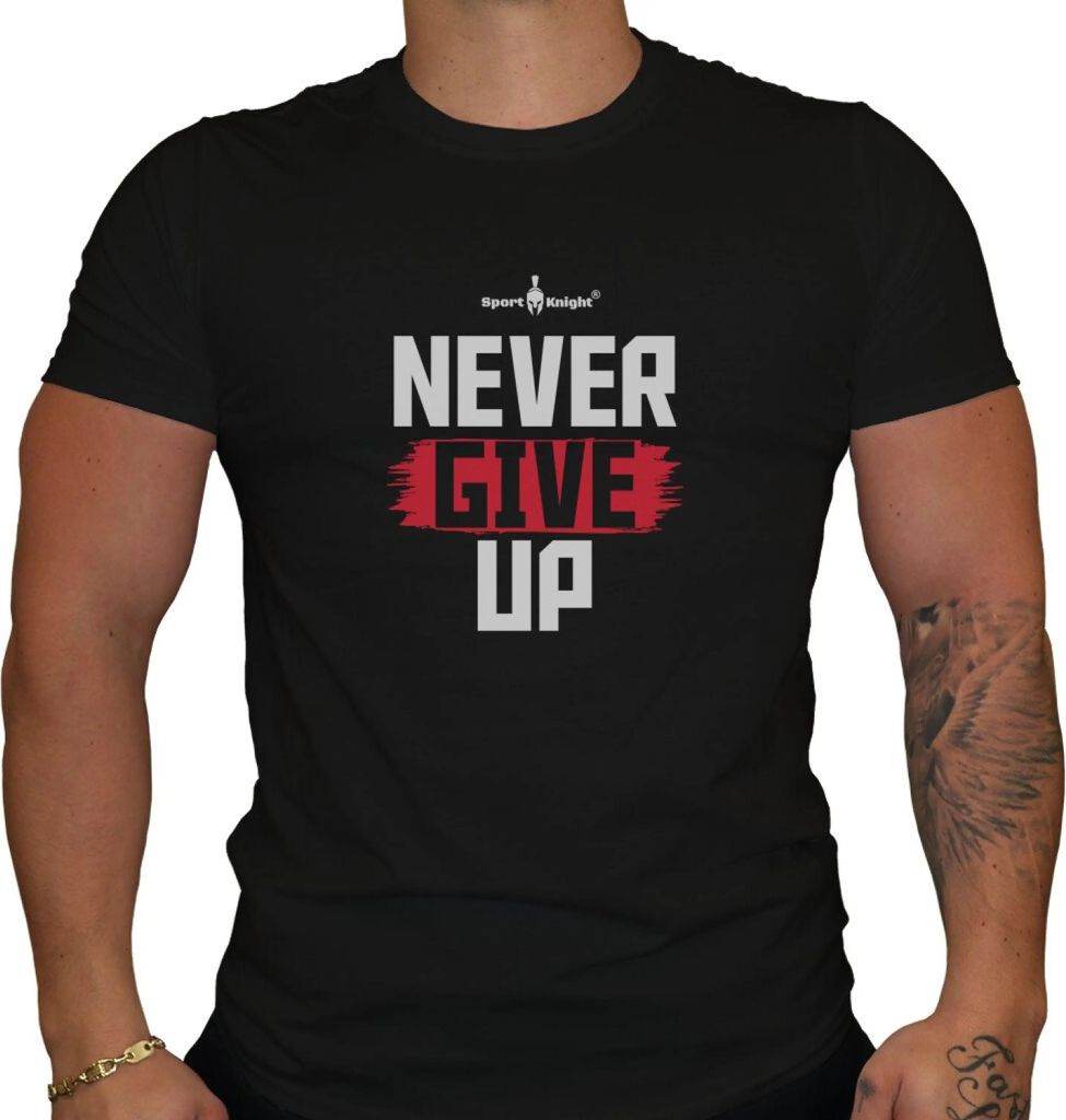 Sport-Knight Herren Fitness T-Shirt "Never Give Up"
