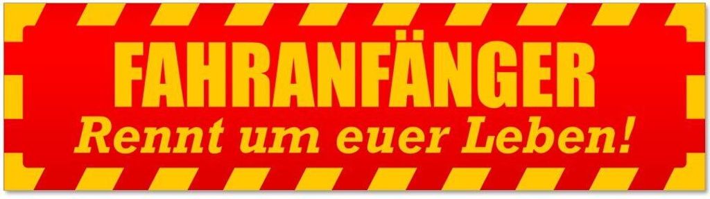 Kiwistar - Autoaufkleber - Rot - 30 x 8 cm - Fahranfänger rennt Leben gestreift - Hinweis Aufkleber Sticker für Auto, Kfz, Fahrrad, PKW, LKW