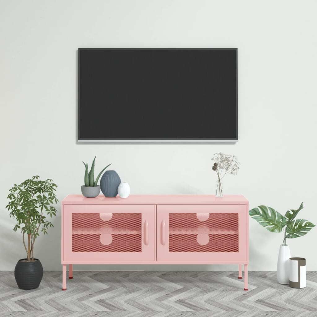 TV-Schrank Rosa 105x35x50 cm Stahl , TV-Schränke Design 2024