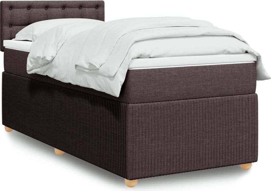 "2026 Promotion" Boxspringbett mit Matratze - Dunkelbraun - 90x200 cm - Stoff - Polsterbett CC14728