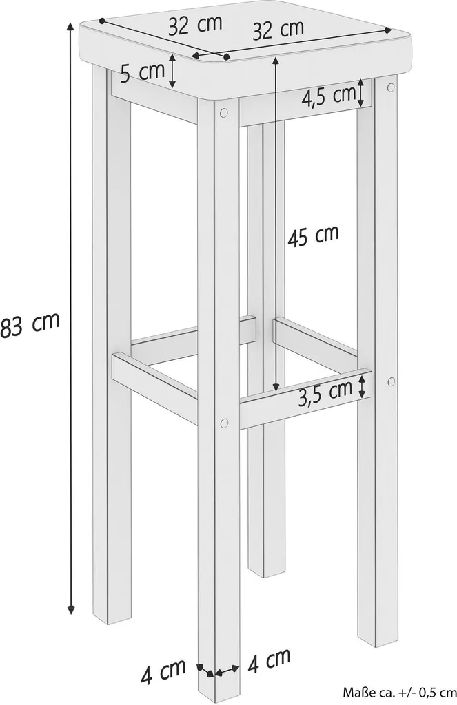 Quattro varianti per sgabello imbottito bianco in Pino per cucina e sala da pranzo V-90.71-45WPgrigio