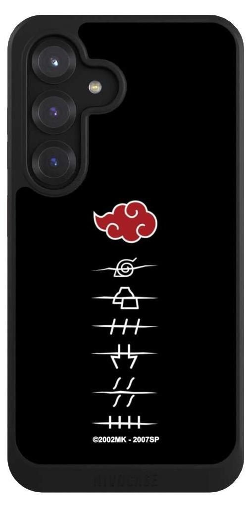 NIVOCASE Hülle für Samsung Galaxy S25 Handyhülle NIVOcore Case Schwarz Naruto Shippuden Offizielles Lizenzprodukt Akatsuki