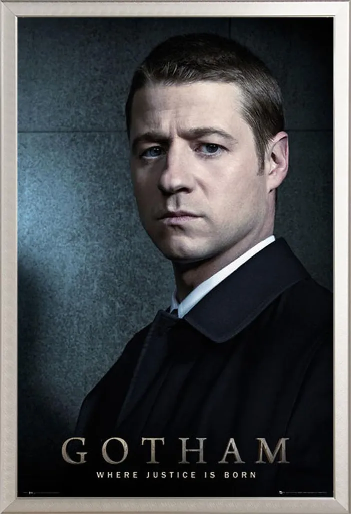 Cadre amovible Shinsuke argenté et poster Gotham Gordon, vitre acrylique