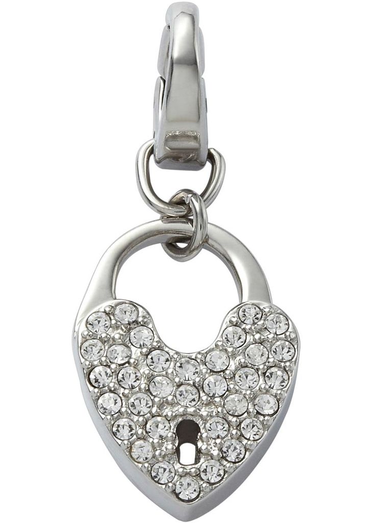 Fossil Charm JF00034040 Damen Charms Herz mit Schlüsselloch Edelstahl
