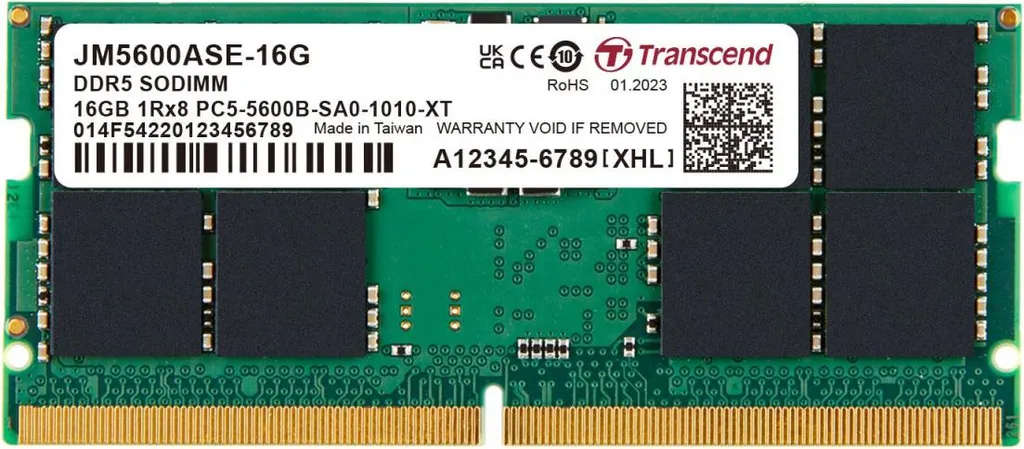 Réparer PC Lent avec RAM DDR5 16Go Transcend 5600MHz JM5600ASE-16G Neuf