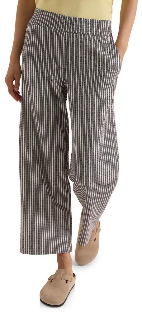 Cecil Wide Leg Hose in Seersucker-Qualität Brown Cacao M Produktbild 