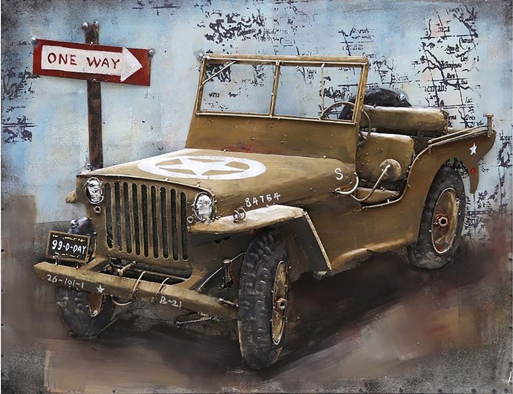 3D-Metallbild - Motiv: Geländewagen - 60 x 80cm