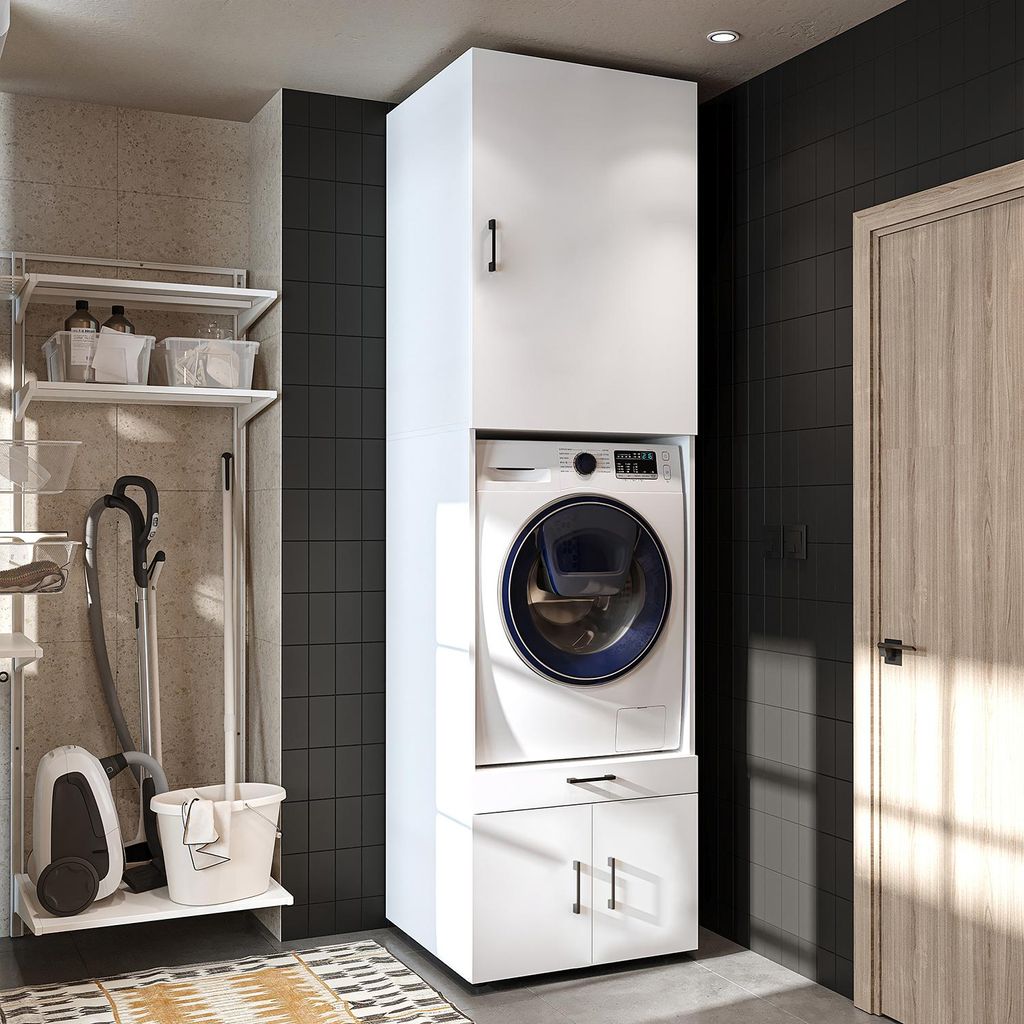 Roomart Waschmaschinenschrank 67 cm breit, Weiß Produktbild 
