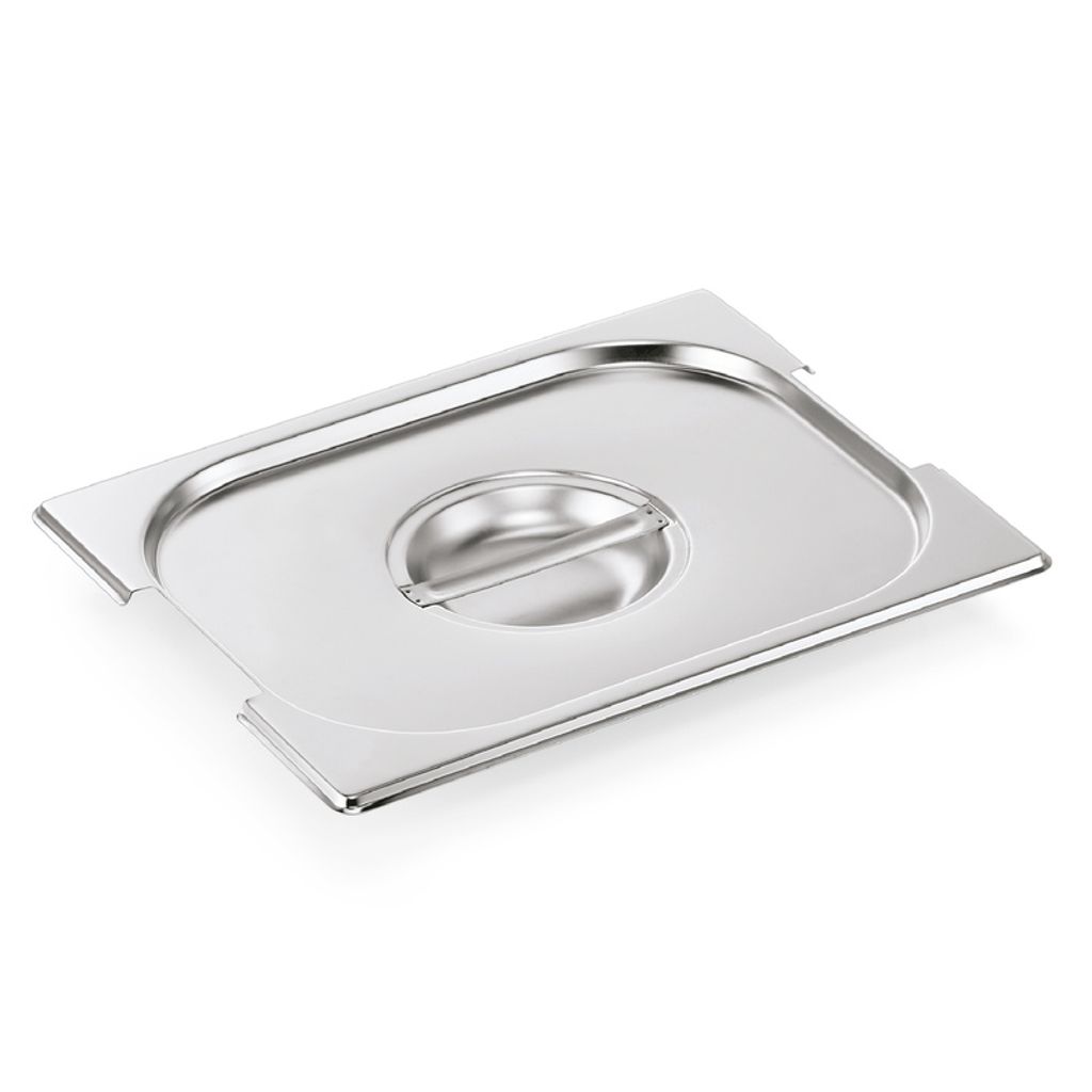 6x GN Deckel 1/2 mit Aussparung für Fallgriffe Edelstahl GN Produktbild 