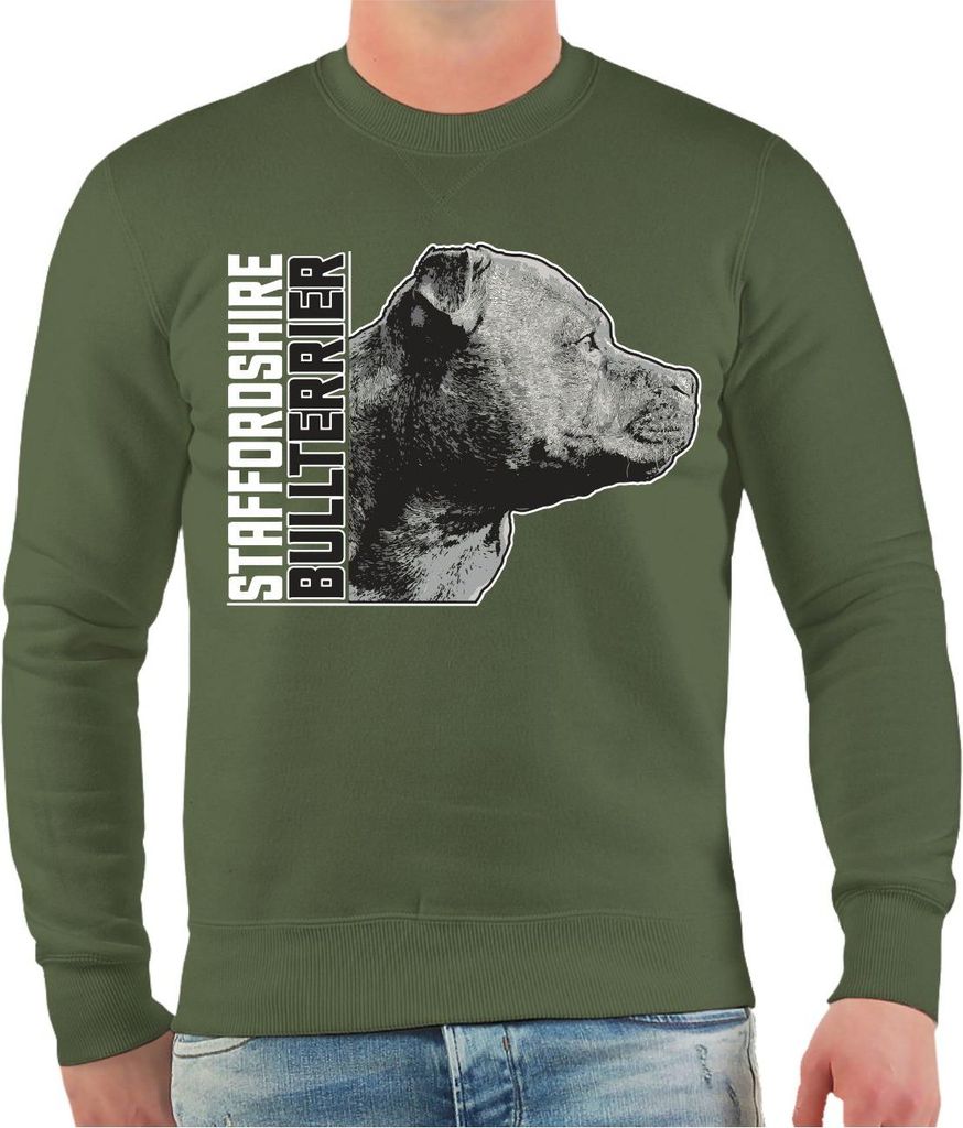 Herren Sweatshirt Staffordshire Bullterrier Profil