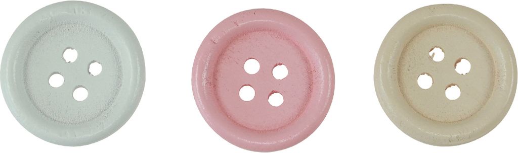 Deko Holzknöpfe Basteln Ø2cm Rosa Weiß Creme 210St