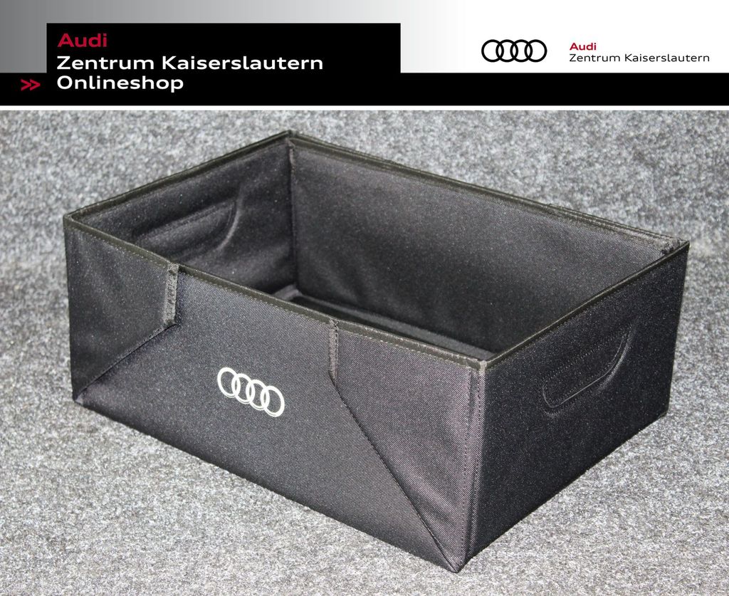 Audi Kofferraumbox, schwarz, faltbar, 47,5 x 33,5 x 20 cm