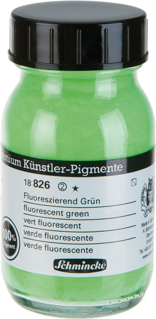 Schmincke 100ml Pigmente Fluoreszierend GRUEN 18 826 055 Tagesleuchtpigmenten