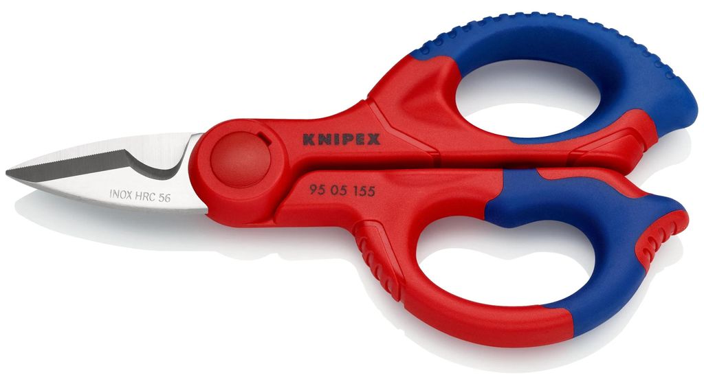 Knipex Elektrikerschere, 155mm, Mehrkomponenten-Hüllen, Produktbild 