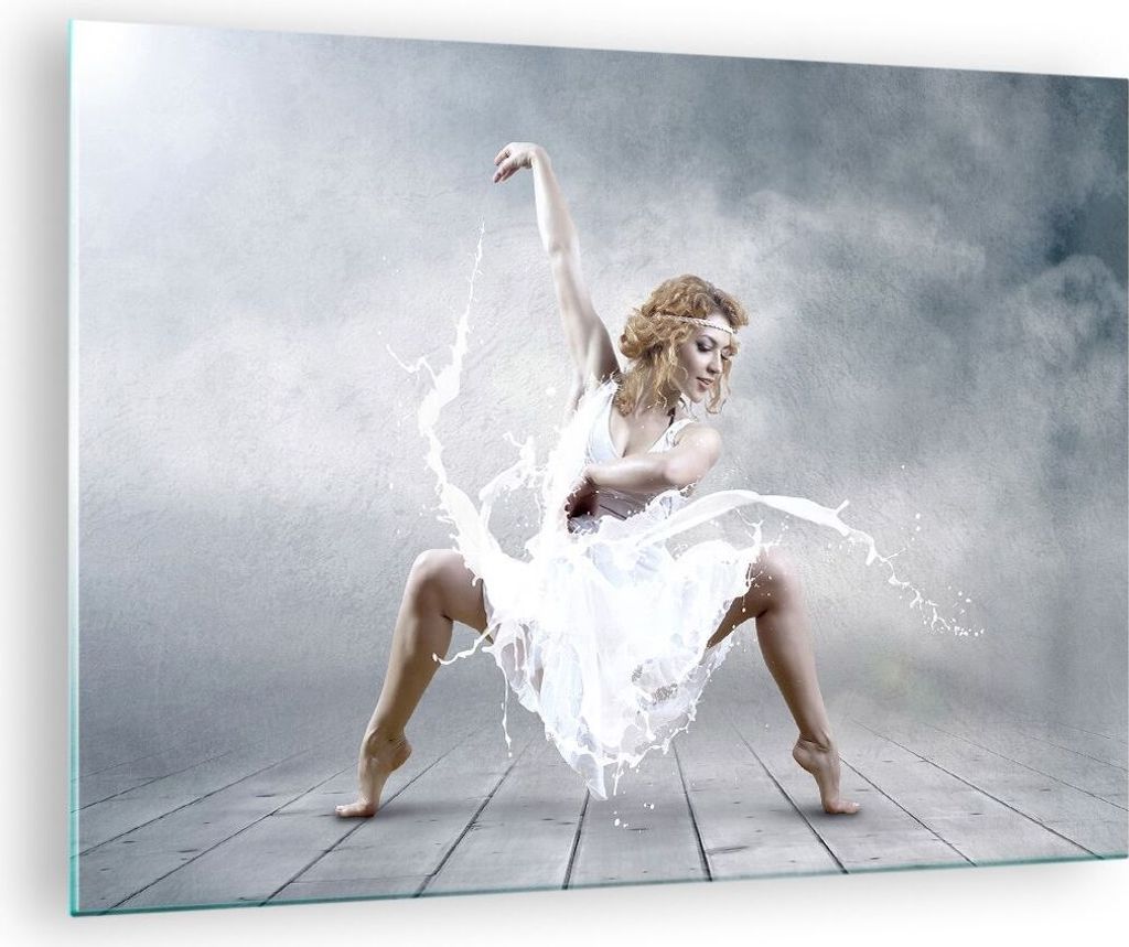 Bilder auf glas - Frau Tänzerin Ballett - 70x50cm - Glasbilder - Wandbilder - Kunstdruck - zum Aufhängen bereit - Wanddekoration aus Glas - Glas ...