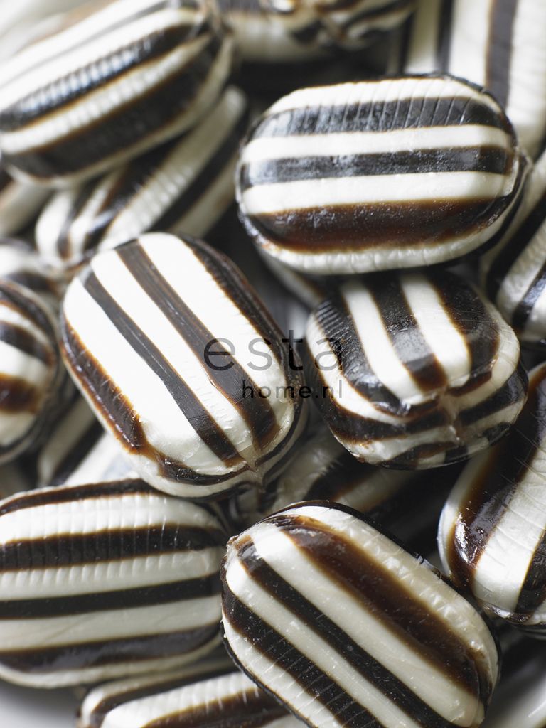 ESTAhome Fototapete Süßigkeiten Schwarz und Weiß 200 x 279 cm