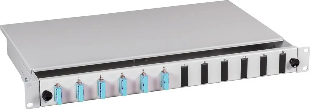 Box Fibra Ottica 19" EFB OM4 - SC Duplex 12 Pigtails Estraibile