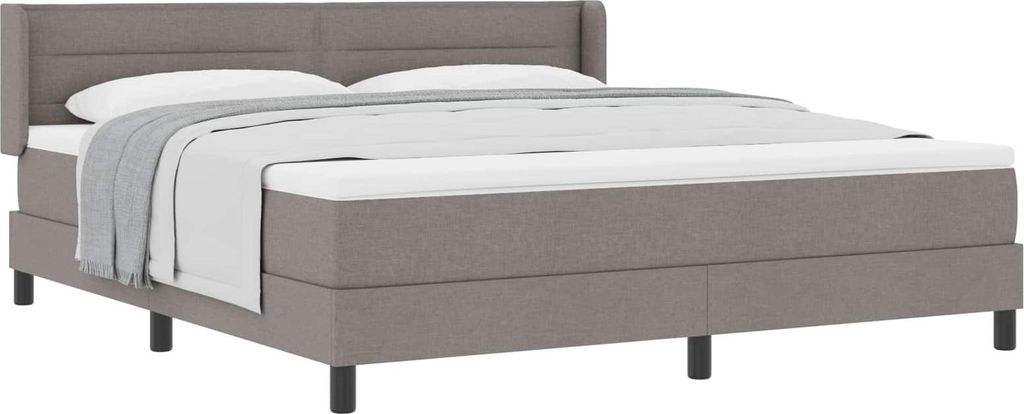 Boxspringbett mit Kopfteil Taupe 200 x 180 cm Stoff