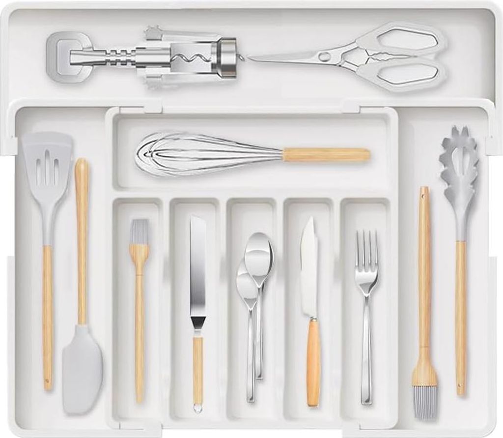 Ausziehbare Besteckschublade - platzsparend - 1 Stück - BPA-freies Kunststoff