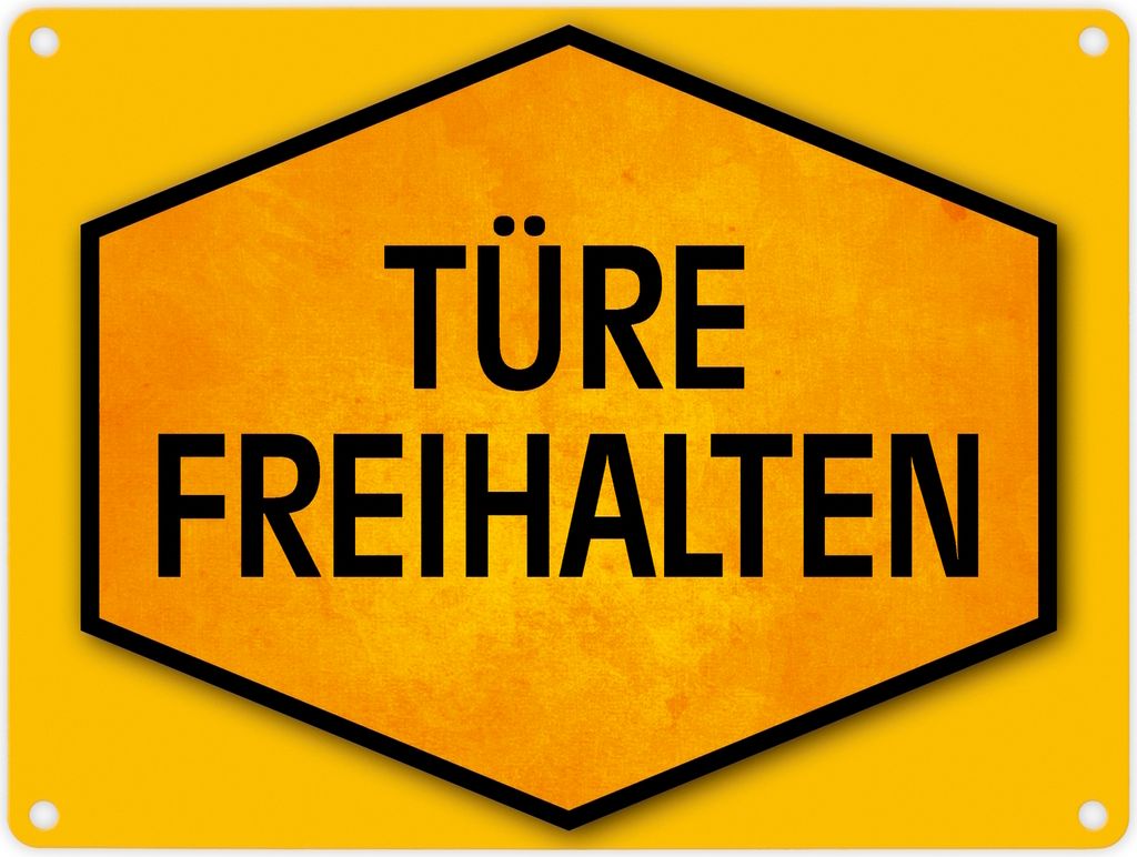 Türe freihalten Warn- und Hinweisschild in Gelb und Schwarz Warnschild Hinweis
