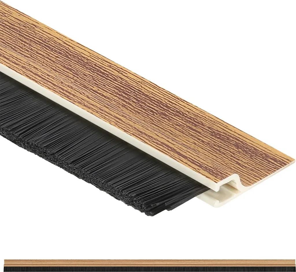 Joint de porte brosse autocollant 100 cm en bois de pin clair Borstel