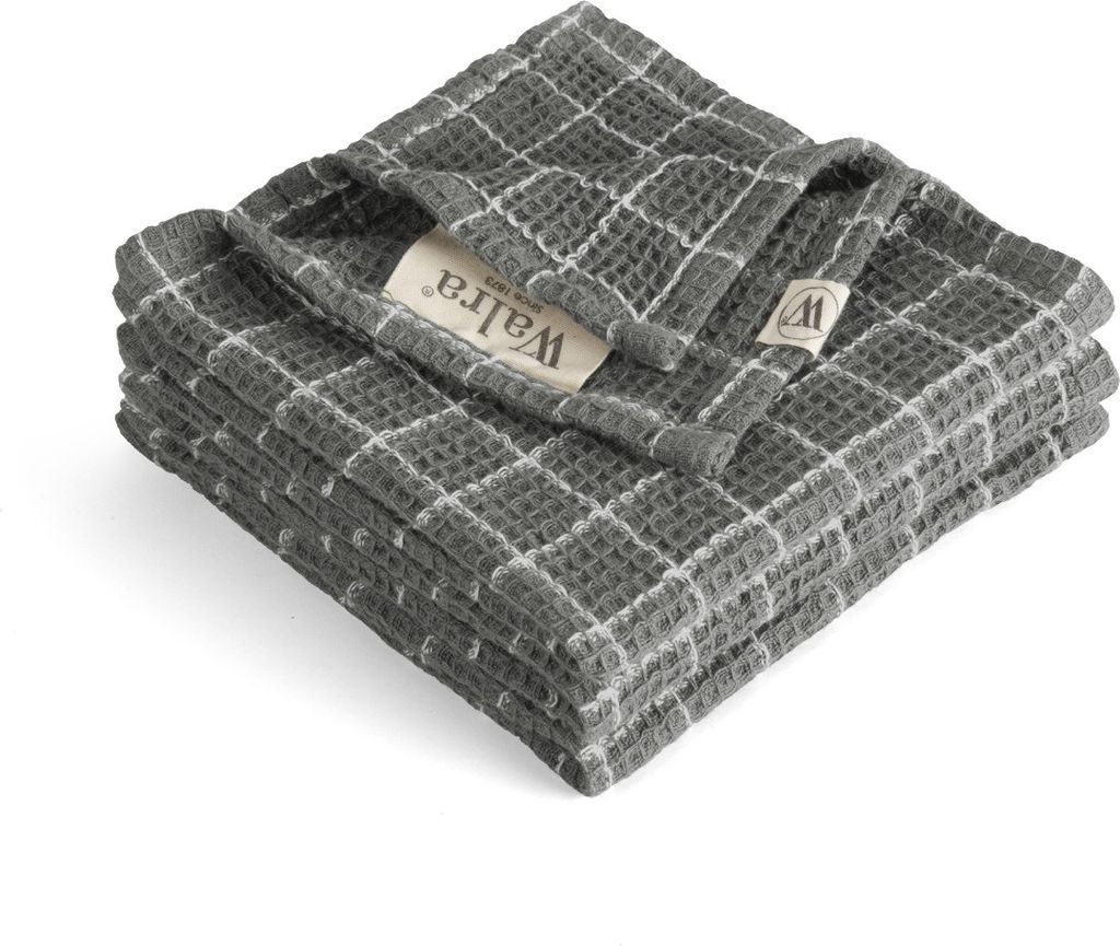 Walra Geschirrtuch Dry with Cubes Off Black - 3x 30x30 cm