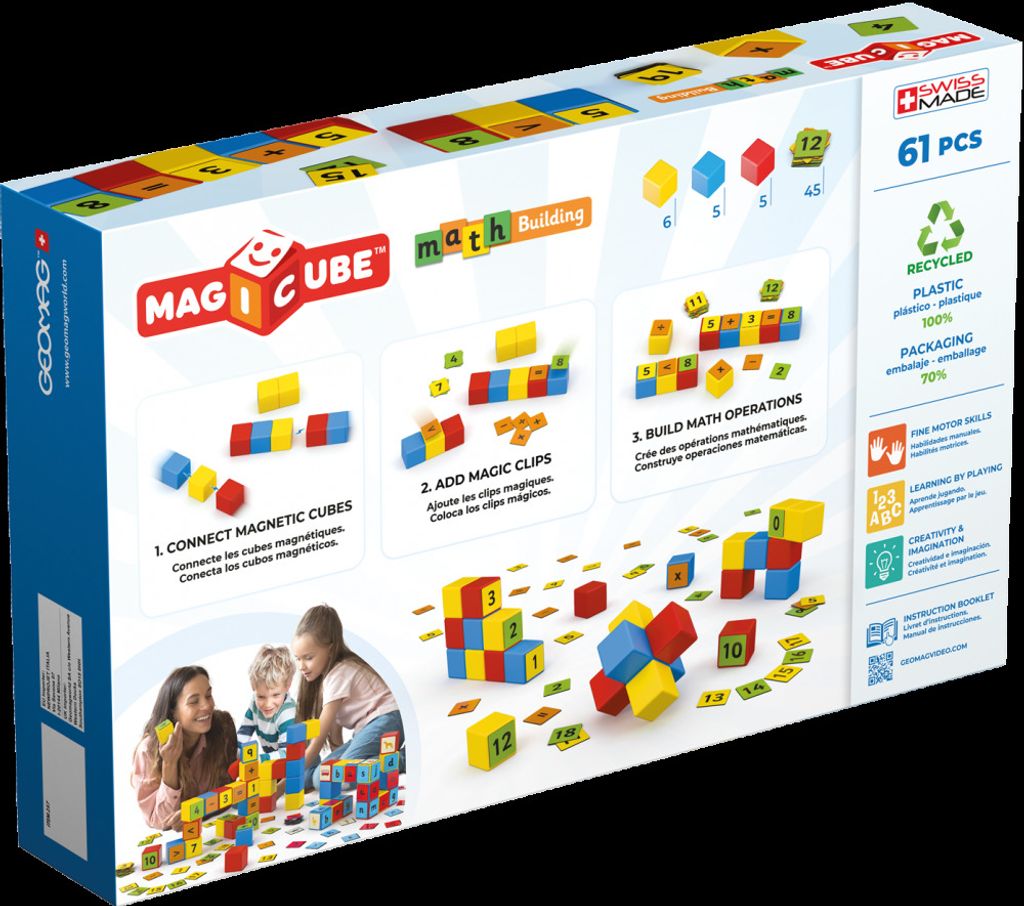 GEOMAG Magnetické kostky Magicube Math 61 kostek Obrázek produktu 2