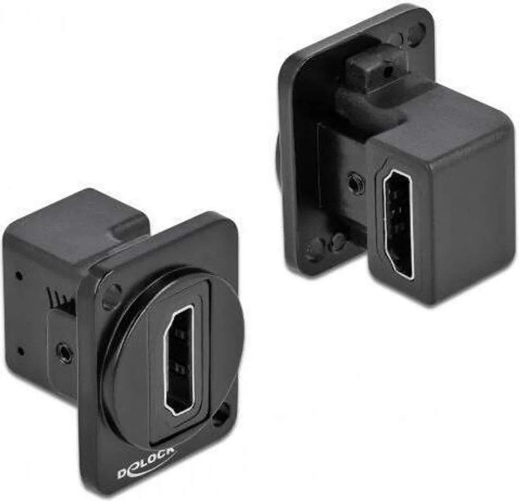 Adaptateur HDMI femelle à femelle coudé pour prise murale type D Delock
