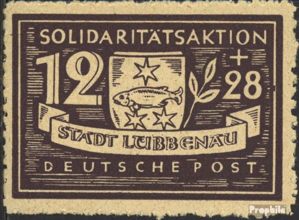 Briefmarken Lübbenau (Spreewald) 1946 Mi 10A postfrisch Solidarität