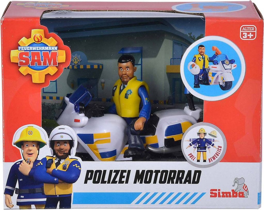 Simba Dickie Vertriebs GmbH Sam Polizei Motorrad mit Figur Produktbild 10
