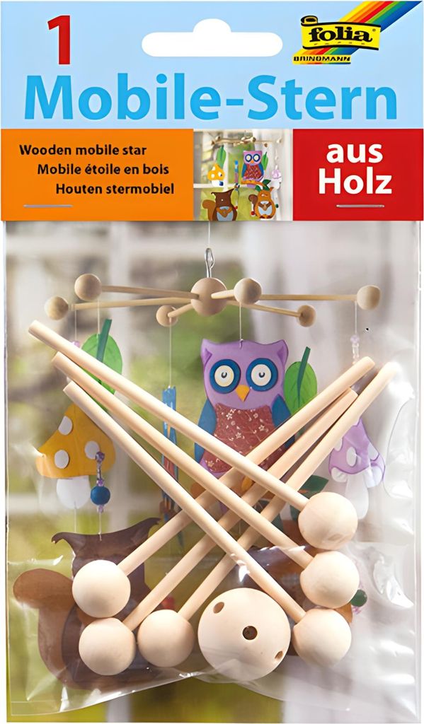 Stella mobile in legno Ø 22 cm circa Immagine del prodotto 