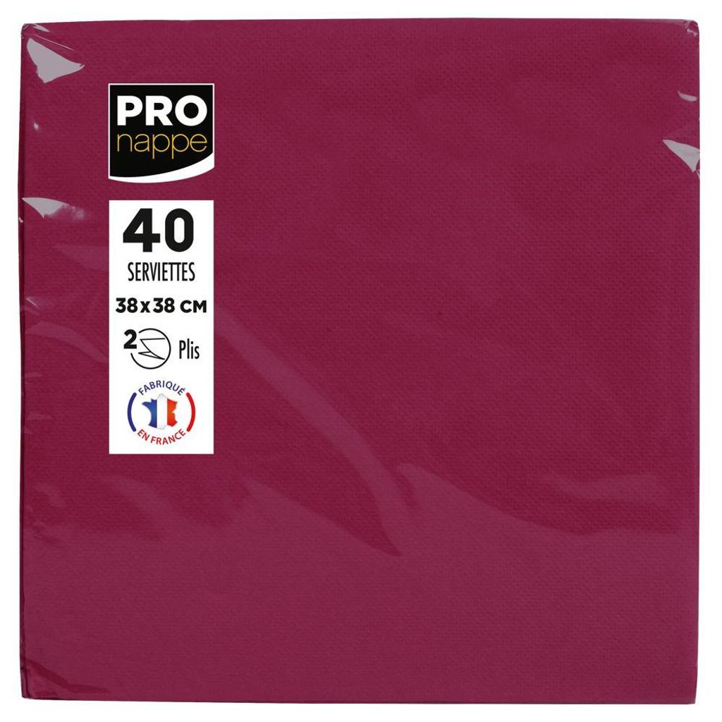 PROnappe Servietten bordeaux 2-lagig 38.0 x 38.0 cm 40 St. Produktbild 