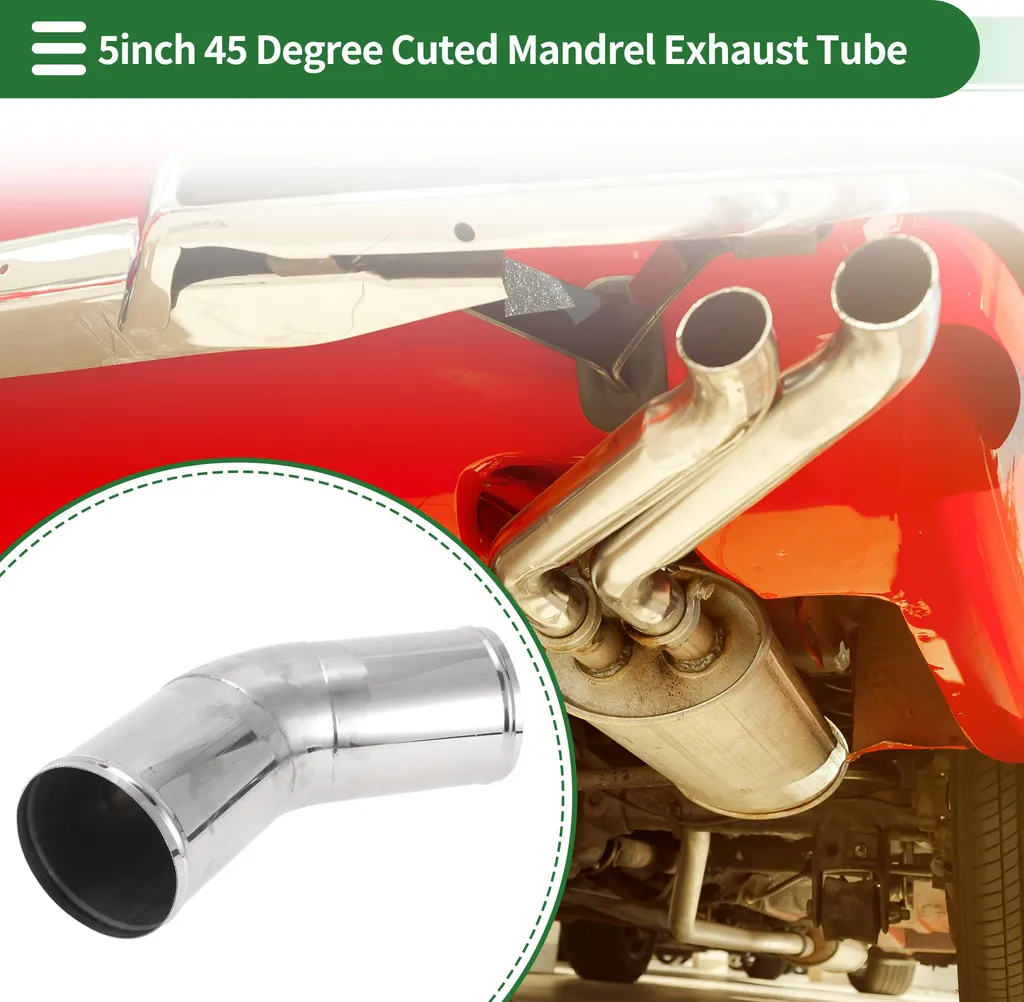 Tuyau d'Échappement 45° pour Personnalisation Voiture DIY Inox 127mm